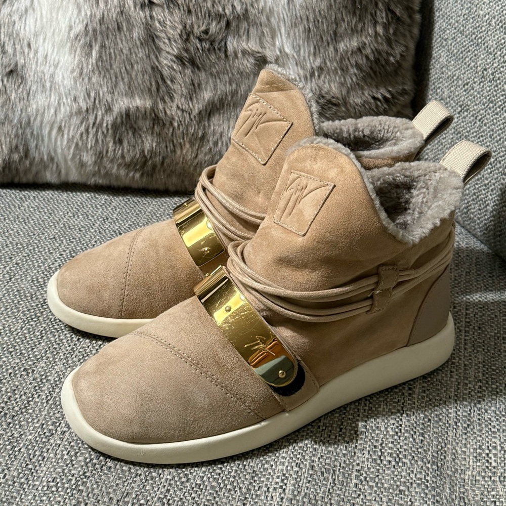Giuseppe Zanotti Suede Leather Shearling Lining Boots Sz.39 Italy